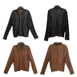 Missani Le Collezioni Reversible Lambskin Leather & Suede Jacket Men’s XL